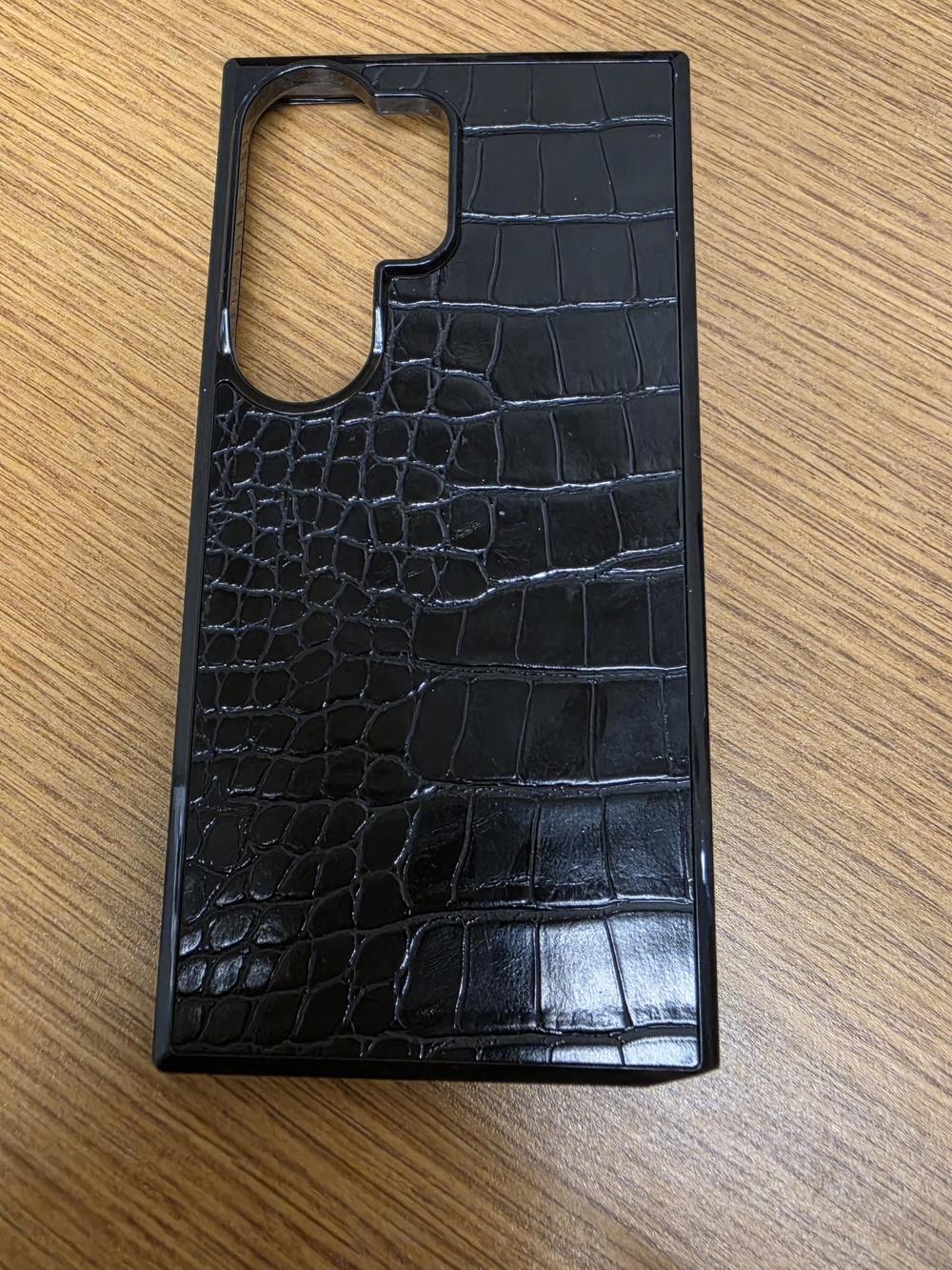 Black Crocodile-Texture Phone Case - S26 Ultra